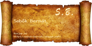 Sebők Bernát névjegykártya